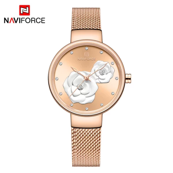 NAVIFORCE Women Luxury Creative Design Watch Stainless Steel Mesh Band Watches for Lady NF5013 - Image 4