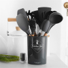 11Pcs Silicone Kitchen Utensil Set Heat Resistant Non-Stick Cooking Utensils with Wooden Handles for Commercial Restaurant and Home