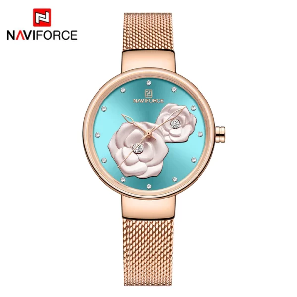 NAVIFORCE Women Luxury Creative Design Watch Stainless Steel Mesh Band Watches for Lady NF5013 - Image 5
