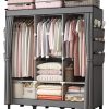 Fabric Wardrobe/Cloth Cabinet Closet Clothing Storage Organizer with Cover, Non Woven Fabrics