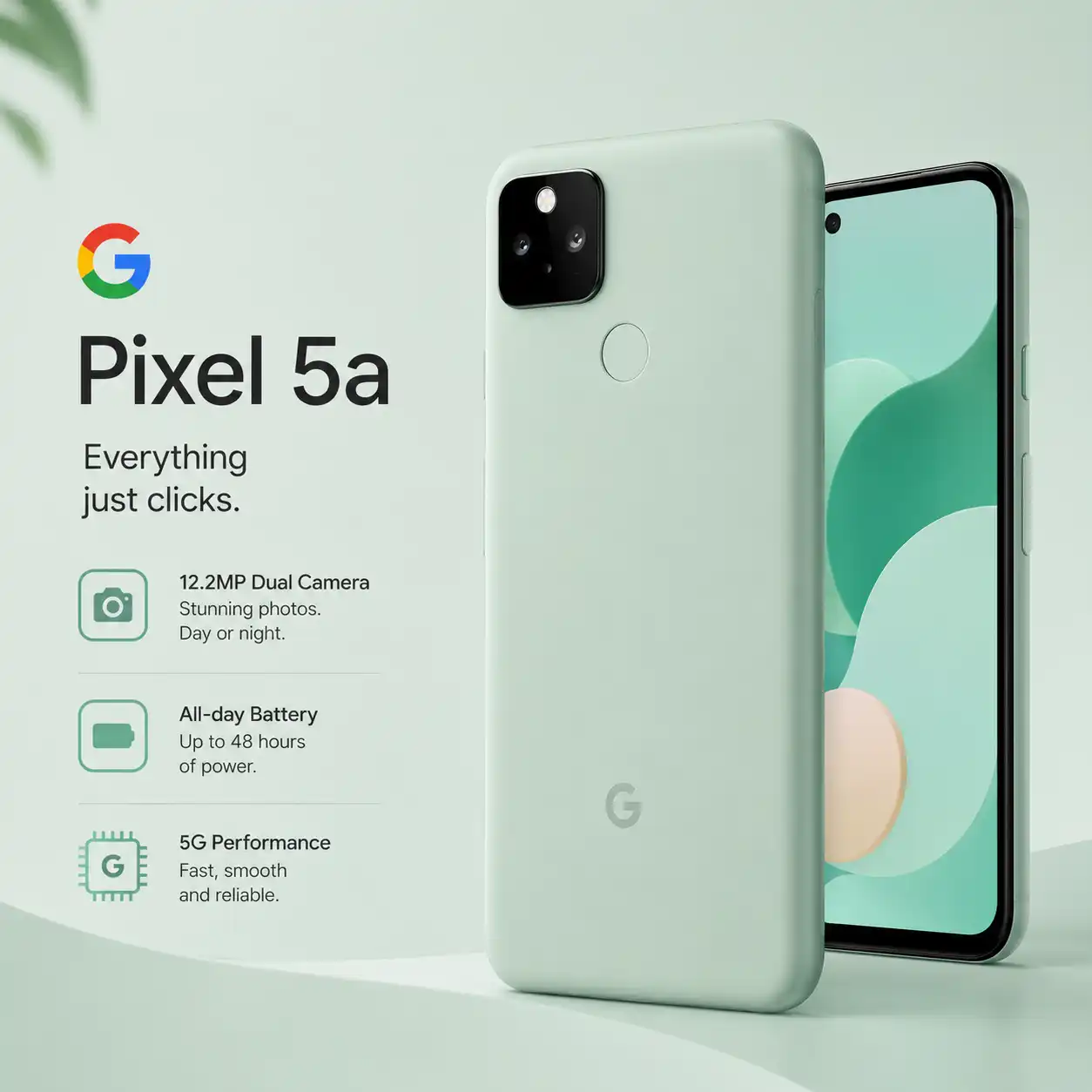 Google Pixel 5a 5G 128GB 6.34-Inch OLED Smartphone