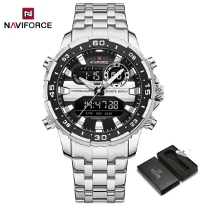 NAVIFORCE NF9234 Men's Watch Luxury Waterproof Sport Chronograph Quartz Wristwatches Digital Date and Week Clock