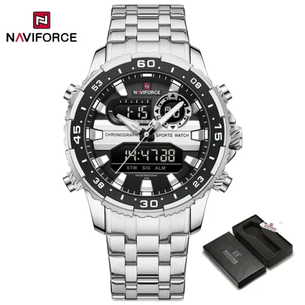 NAVIFORCE NF9234 Men's Watch Luxury Waterproof Sport Chronograph Quartz Wristwatches Digital Date and Week Clock - Image 4