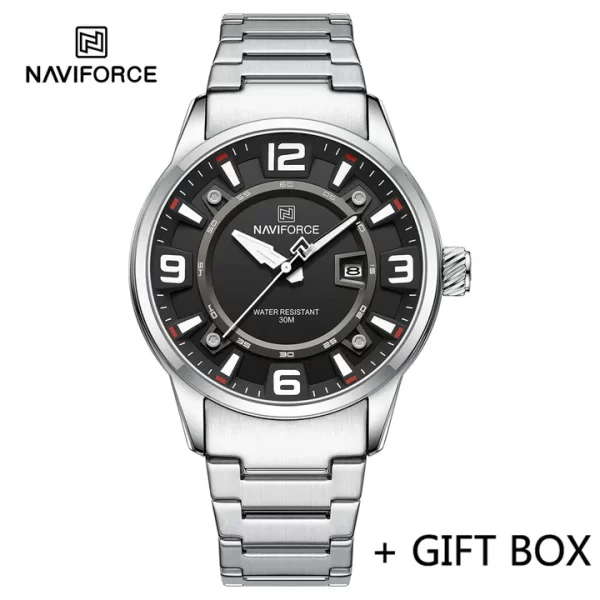 NAVIFORCE 8044 Casual Sport Military Waterproof Stainless Steel Quartz Men Wristwatch - Image 7