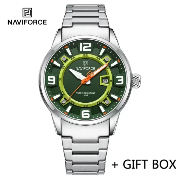 NAVIFORCE 8044 Casual Sport Military Waterproof Stainless Steel Quartz Men Wristwatch - Image 6