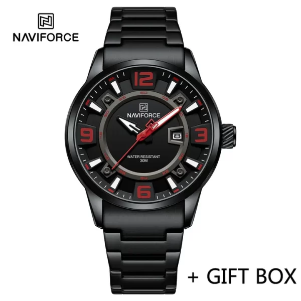 NAVIFORCE 8044 Casual Sport Military Waterproof Stainless Steel Quartz Men Wristwatch - Image 3