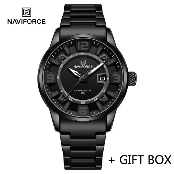 NAVIFORCE 8044 Casual Sport Military Waterproof Stainless Steel Quartz Men Wristwatch - Image 2