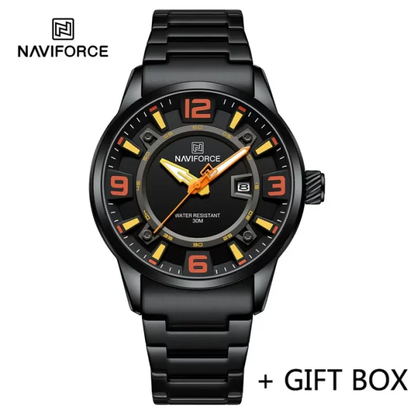 NAVIFORCE 8044 Casual Sport Military Waterproof Stainless Steel Quartz Men Wristwatch - Image 4