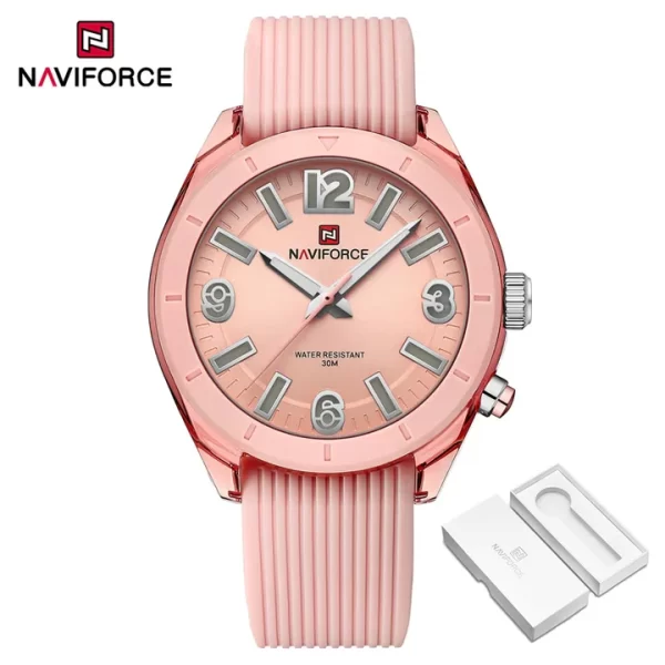 NAVIFORCE 7103 High Quality Watch For Women Waterproof Ladies Fashion Casual Silicone Strap Luminous Quartz Wristwatches - Image 6