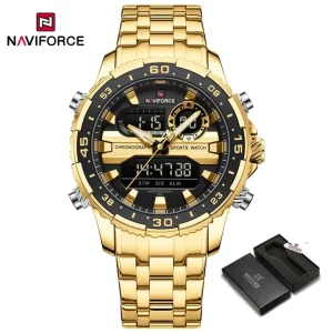 NAVIFORCE NF9234 Men's Watch Luxury Waterproof Sport Chronograph Quartz Wristwatches Digital Date and Week Clock