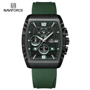 NAVIFORCE 8025 quartz watches with square case Chronograph Sport wrist watch for men
