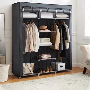Fabric Wardrobe/Cloth Cabinet Closet Clothing Storage Organizer with Cover, Non Woven Fabrics
