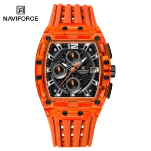 NAVIFORCE NF7105 New Design Transparent Tonneau Men Quartz Waterproof Sport Out Door Watch