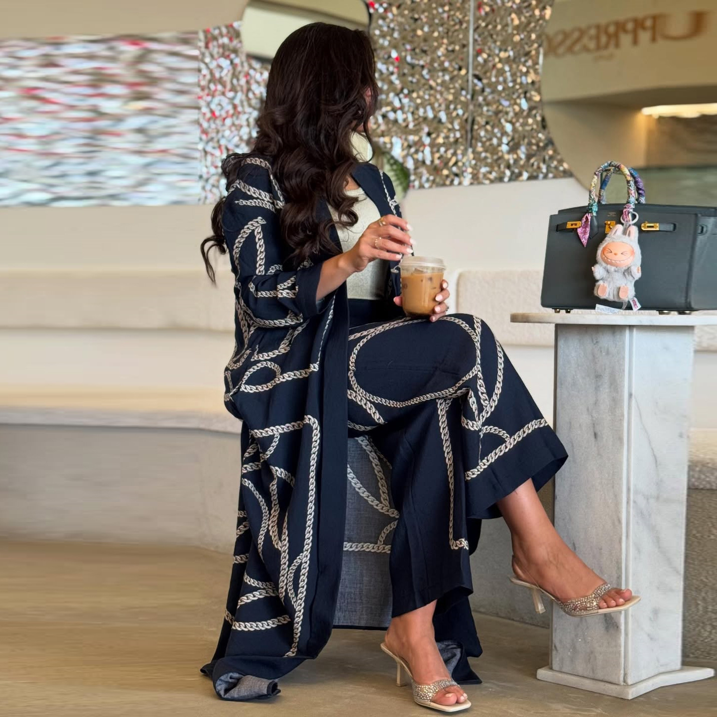 Mq248 Cross-Border Summer New Fashion Printed Pants Suit Long-Sleeved Jacket Fashionable Women's Clothing - Image 4