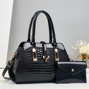 Taizhou Women's Handbag Platinum Bright Leather Handbag Mother Bag Crocodile Pattern Shoulder Bag Crossbody Bag Bags