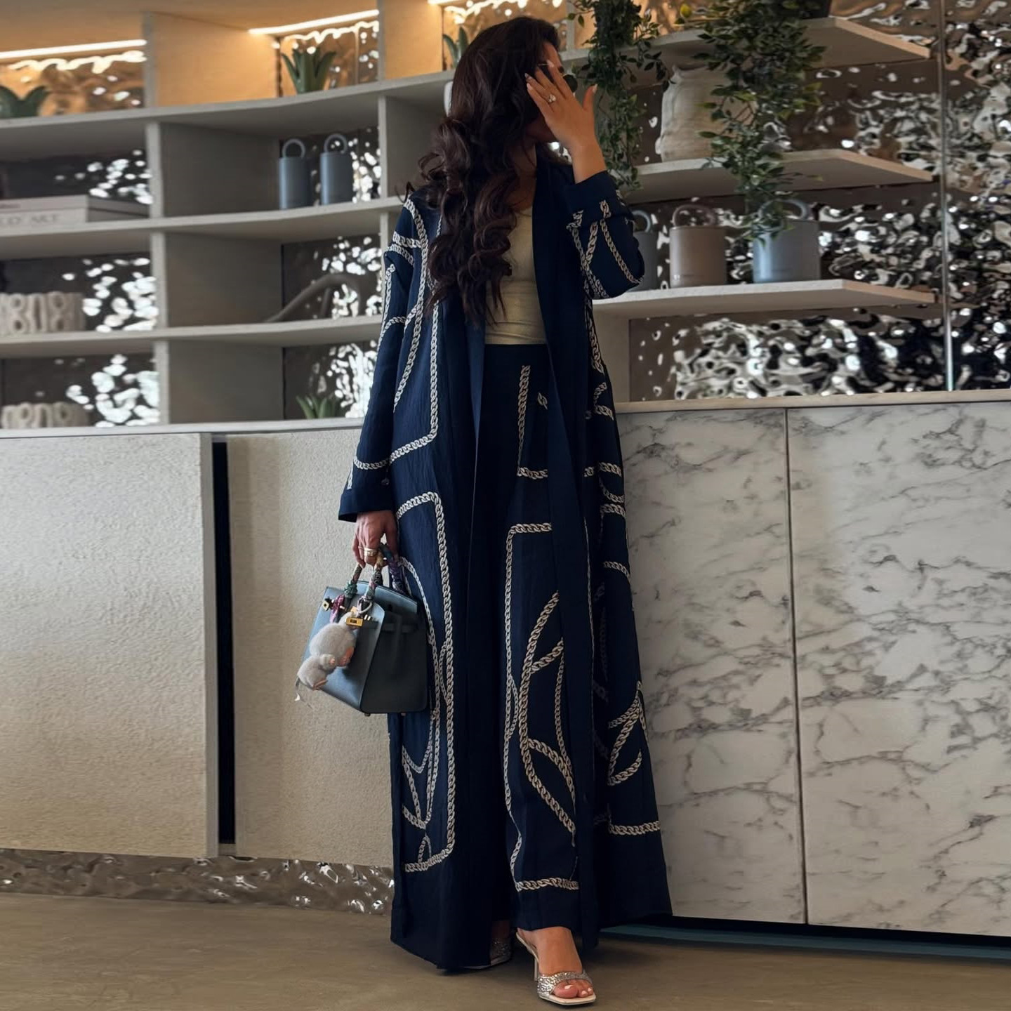 Mq248 Cross-Border Summer New Fashion Printed Pants Suit Long-Sleeved Jacket Fashionable Women's Clothing - Image 5