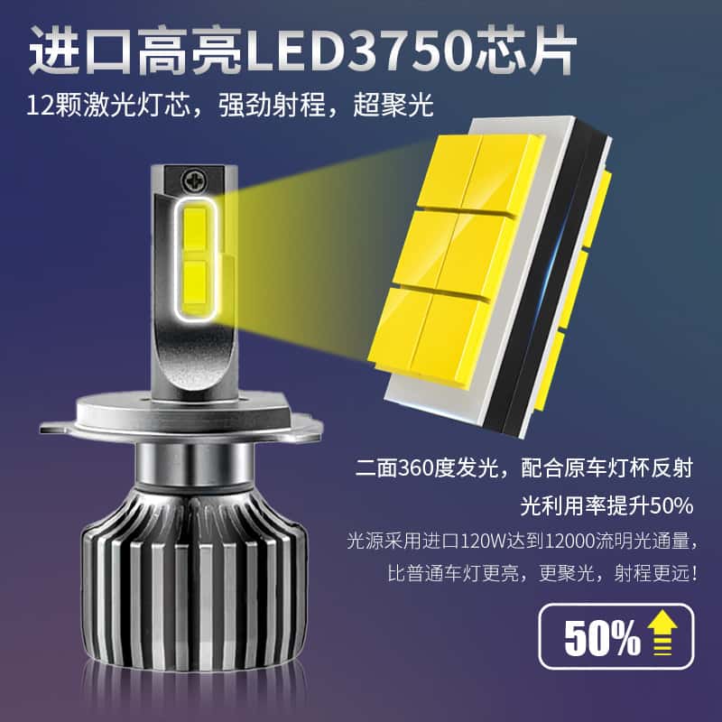 Car led headlight double copper tube super bright headlight h7h4 high-power 9005 far and near factory direct H11 - Image 6