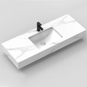Rock board countertop integrated basin washroom washbasin bathroom cabinet wall-mounted hotel marble washstand