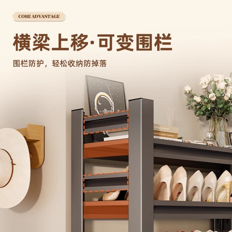 Household Steel Shoe Rack Doorway Floor-Standing Multi-Layer Storage Rack Iron Simple Storage Rack Entrance Door Shoe Cabinet - Image 2