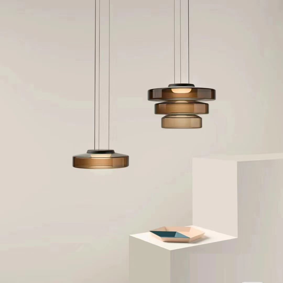 Nordic Minimalist Light Luxury Clubhouse Cafe Personalized Designer Glass Chandelier Cream Style Art Restaurant Chandelier