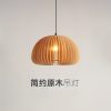 Vintage Restaurant Chandelier Japanese Style vintage Bedroom Wooden Lamp Art Creative Homestay Study Middle Ancient Pumpkin Lamp Chandelier model 35cm diameter