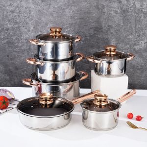 Amazon Stainless Steel Cookware suit Kit Foreign Trade Supply Pots Thickened cookware Cookware Soup Pot Cookware