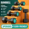 Dumbbell Men's Fitness Household Equipment Women's Arm Muscle Training A Pair of Hexagon Bag Glue Yaling 10kg Set Combination Student